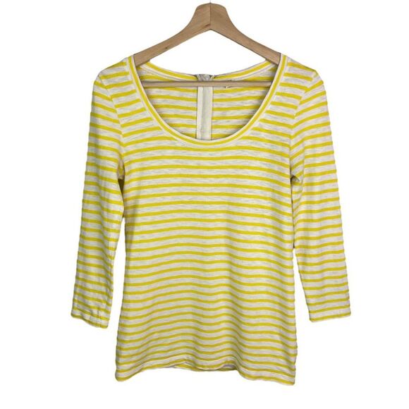 J. Crew Painter Zip Tee in Sunny Yellow Stripe - Picture 2 of 10
